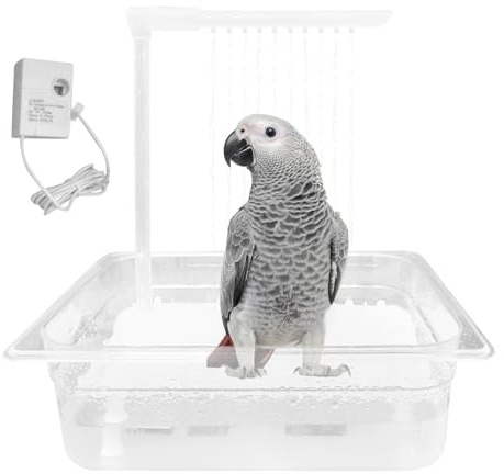 papageis Automatisches Bad - Vogelbad stabils Praktisch, Pflegefreundlich | Dusche Badebrunnen Zubehör Afrikanischer Graupapagei Nymphensittich Conure Wellensittich Käfig Zuhause Tierpflege