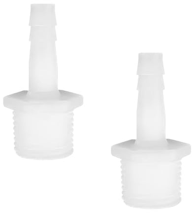 Qrity 2 Stycken Plastslang Hullingar, 8 mm OD Taggslang Rörkontakt x G 1/2 Hane Gängadapter Kontakt, för Akvarium och Luftledning