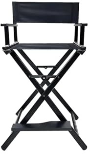 SDIUAKBV Hopfällbar regissörsstol utomhus aluminium hopfällbar stol sminkpall för studio fotografering regissörstol bärbara kompakta campingstolar (svart kuddlös)