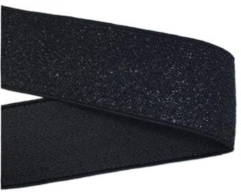 Cintas elásticas planas anchas, Gomas Elásticas Planas 10-40mm Multicolor 1m(Black Black,25mm)