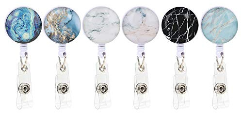 TOPINCN 6-pack Utdragbara Badge-rullhållare, Funktionella ID-korthållare