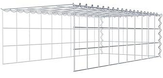 GABIONA - Gavión cuadrado, malla 10 x 10 cm, profundidad 50 cm, cesta de sujeción tipo 4, cierre en espiral, galvanizado