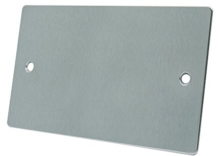 AET FSC2GBP Double 2-Gang Satin Chrome Flat Electrical Blanking Plate