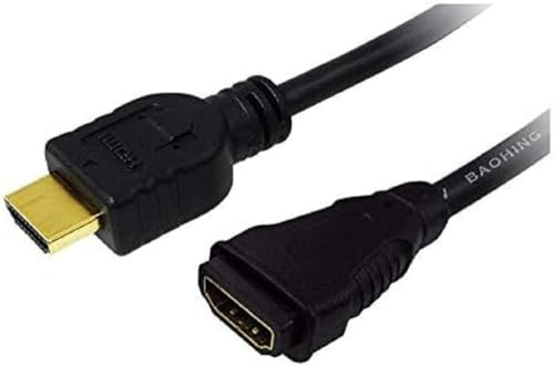 LogiLink CH0058 HDMI-kabel 1.4, HDMI hane/hona, svart, 5,0 m