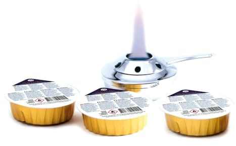 HENDI Pasta/gel combustibile per Fonduta, per il bruciatore per Fonduta di HENDI 111420, set di 3 pezzi, tempo di combustione di circa 2 ore, bruciatore per Fonduta, 80 gr