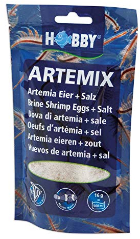HOBBY Aquaristik Artemix I 195 g I Artemia Eier + Salz I Lebendfutter für Aquarienfische I Fertigmischung zur Zucht von Artemia-Nauplien I Frische Artemia für gesunde Ernährung I sofort einsatzbereit