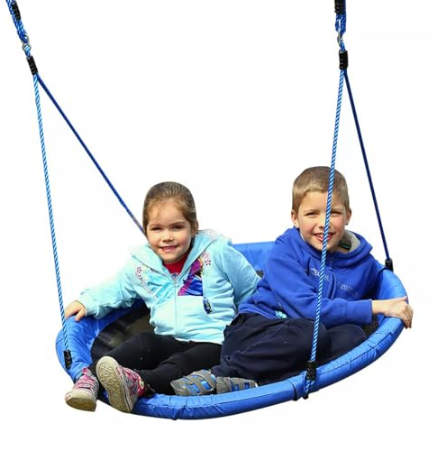 The Magic Toy Shop Blue Nest Swing Seat – Sturdy Outdoor Kids Garden Swing for Tree or Playset, Easy Assembly, Supports 100 kg, Ideal for Children & Adults, Fun Sensory Play