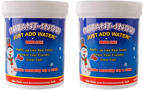 Playlearn 2 Packs 125g Insta Snow Powder - Instant Magic Snow Fake Party Decoration Just Add Water