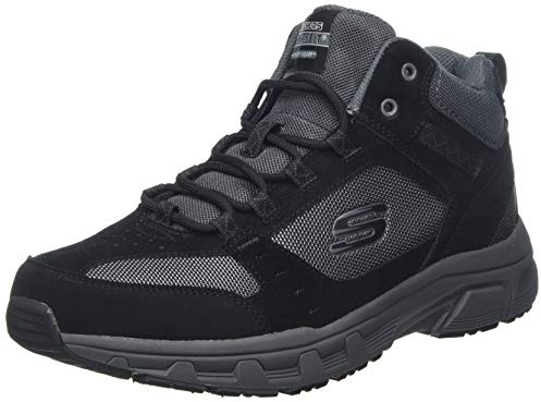 Skechers Herren Oak Canyon Ironhide trekking shoes,hiking boots, Black Suede Mesh Pu Charcoal Trim, 45 EU