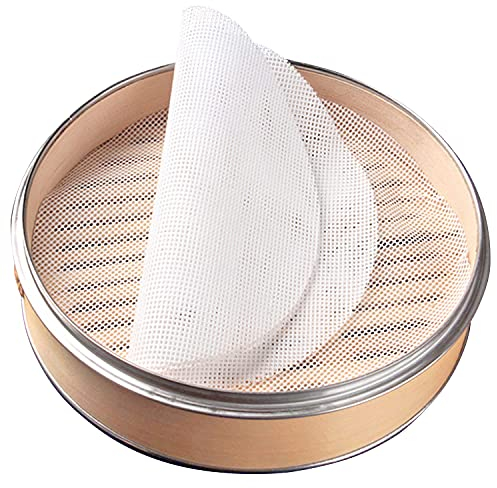 GUCUJI 30,5 cm große Silikon-Dampfgarer-Einlagen – antihaftbeschichtete wiederverwendbare Dampfgarer-Netzmatten für gedämpfte Brötchen, Knödel, Gemüse, Dim Sum, Momo, Reis und Fisch – lebensmittelecht