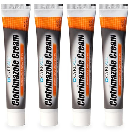 CareAll Clotrimazole Antifungal Cream 1% USP 1.0 oz. (4 Pack), Cures Most Athlete’s Foot, Jock Itch and Ringworm, Compare to The Leading Brand.