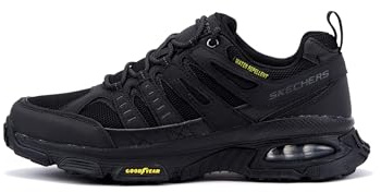 Skechers SKECH-AIR ENVOY BULLDOZER, Zapatillas para Hombre, Black Leather/Pu/Mesh/Black Trim, 47.5 EU