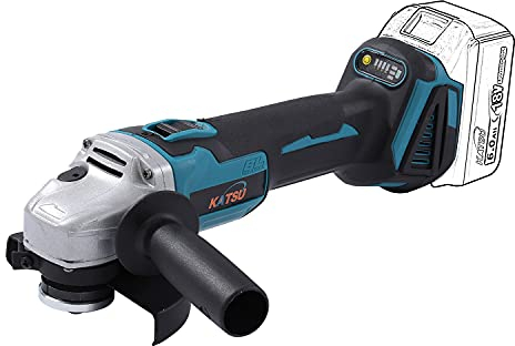KATSU FIT-BAT 21V Akku Winkelschleifer 115/125mm Budget mit Bürstenlosem Motor zum Schneiden Polieren Schleifen, Batterien nicht im Lieferumfang Enthalten (nur Maschine) 102607