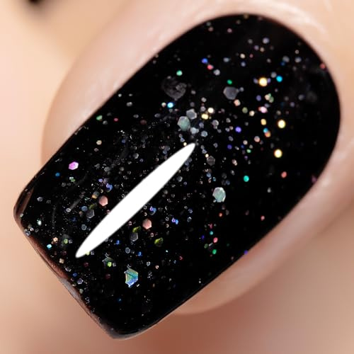 YTD Likomey UV Gellack Nagellack Gel,15ml Mehrfarbiger Schwarzer Glitzer Soak Off Farbgel Nagelgel Maniküre Farbe Gel Nail Polish,CS024