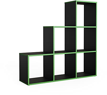 Vicco Scaffale per scale, Nero/verde, 107.2 x 107.8 cm
