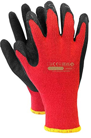 PRITEX Schutzhandschuhe | 120 Paar | Größe 10 XL | gummiert beschichtet | Handschuhe geeignet für Bau- und Transportindustrie