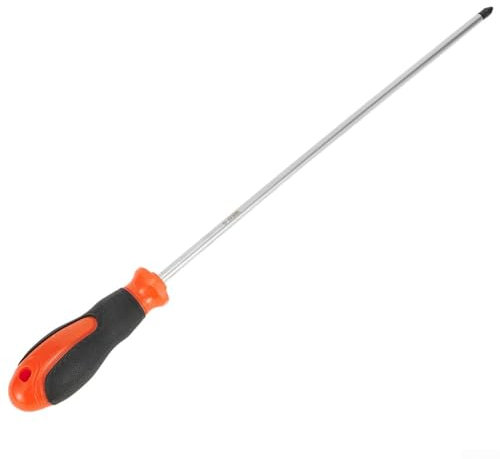 Tournevis magnétique de 30,5 cm de long, en alliage d'acier au chrome vanadium, tournevis cruciforme et fente avec poignée en caoutchouc, diamètre de l'embout de 6 mm (tournevis cruciforme)