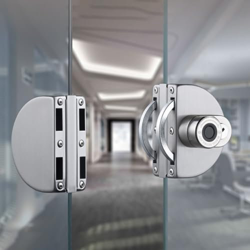 Serratura per porta in vetro singola e doppia senza apertura, serratura elettronica per porta in vetro, serratura per porte in vetro con impronta digitale per vetro da 8-12 mm (doppia porta)