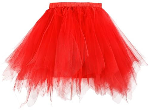 Tüllrock Damen Tütü Rock Kostüm, 50Er Ballett Unterrock Elastische Hohe Taille Ballettrock Petticoat Tanzkleidung, Retro Party Kostüme Tutu Rock Cosplay