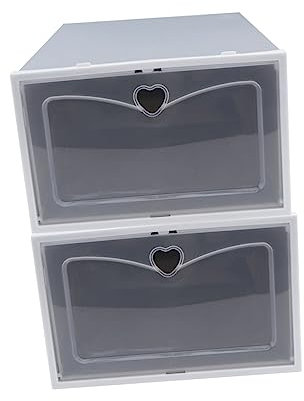 VOSAREA Contenitore Scarpe in Plastica Pp Grande Capacità, Facile da Pulire da Visualizzare, Scatola per Scarpe Impilabile e Salvaspazio, Confezione da 2 Pezzi per Armadio