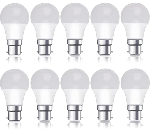 Bright Source Non-Dimmable Opal Frosted LED GLS Bulb, 10.5W, 1055lm, B22 Bayonet, 4000K Cool White - Pack of 10 Bulbs