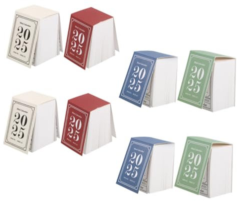 Homoyoyo 8stücke Teiliges Mini Abreißbarer Vintage Tagesabreißkalender Mit Ästhetischem Design Kompakt Und Praktisch Für Büro Und Schreibtischdeko Klar Bedruckt Langlebig Und Tintenabweisen