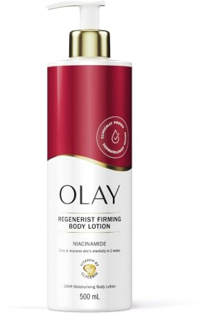 Olay Niacinamide Regenerist Body Lotion, 24HR Moisturising Cream for Full Body Skin Care, Defies Aging, with Niacinamide, Vitamin B5 B3, Glycerin, Smooth and Moisturised Skin, No Greasy Residue, 500ml