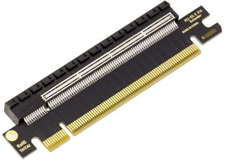 KALEA-INFORMATIQUE Rak Riser adapter för PCIe Gen 5.0-port x 16 höjd 26 mm, 64 GB genomströmning