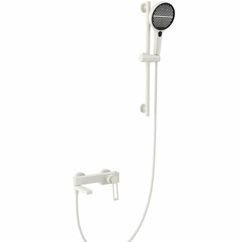 XJTNLB Grifo Bañera Pared Leche Blanca Grifo Ducha Monomando con Alcachofa 4 Modos Giratorio de 90 ° Grifos Duchas de Baño