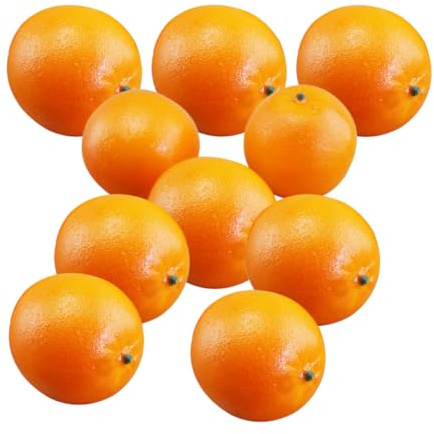 AMUSLESUR Naranjas Artificiales Realistas Color Naranja Brillante de Espuma y Plástico 10 y Diseño Ligero para Decoración de Hogar y Fotografía
