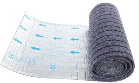 Rollo de Losetas de Alfombra Autoadhesivas Antideslizantes | Polipropileno, 15.75x118.11 Pulgadas, Negro y Gris, Recortable, Instalación Fácil