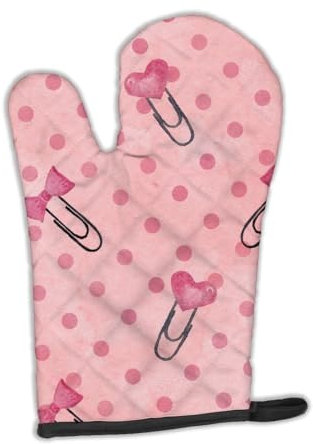 Caroline 's Treasures bb7543ovmt Watercolor Papier Clips und Polka Dots Pink verziert Ofenhandschuh, 30,5 x 21,6 cm Multicolor