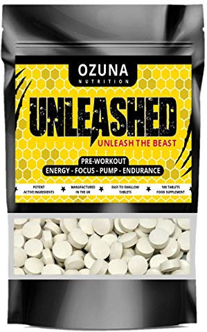 Unleashed Pre-Workout Supplement - Energy Pills with Beta Alanine, Caffeine & Creatine - Performance & Endurance - 100 Tablets