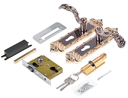 Raguso Maniglia serratura della porta , stile Europeo Retro Lega di Alluminio Vintage Serratura Della Porta Interna Antifurto Camera Serratura Della Porta Casa Maniglia Mobili Hardware Sicurezza con