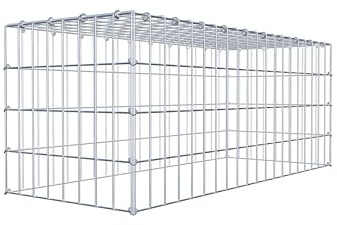 GABIONA Gabione zur Erweiterung (L x H x T cm: 100 × 40 × 40) – Steinkorb aus 4 mm Draht, C-Ring Verschluss mit Gratis-Zange – für Erweiterung in der Höhe, ohne Bodengitter – Gabionenzaun