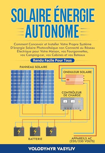 Solaire Énergie Autonome: Comment Concevoir et Installer Votre Propre Système D'énergie Solaire Photovoltaïque non Connecté au Réseau Électrique pour Votre Maison, vos Fourgonnettes, vos Camping-car