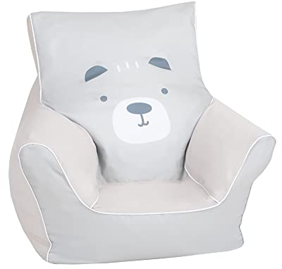 Knorrtoys 68280-Kindersitzsack-Bär Paul, Hellgrau, 40 x 50 x 43 cm