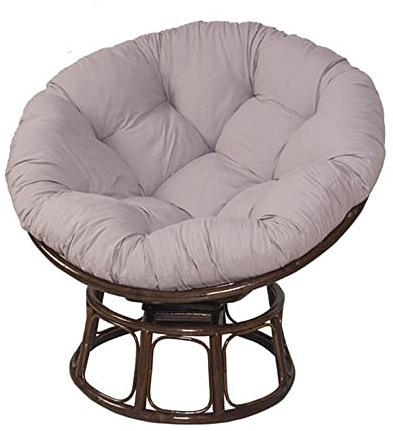 Morbuy Papasansessel Kissen Sitzauflage, Rundes Dicke Stuhlkissen Bequem & Weich Sitzkissen Hängesessel für Indoor Outdoor Garten Stuhlauflage (110x110CM,grau)