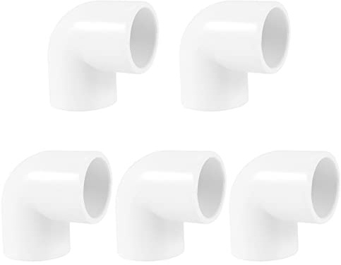 (R) 5 Pieces 20mm Dia 90 Degre Angle Coude Raccords de tuyaux en PVC Adaptateur connecteur blanc