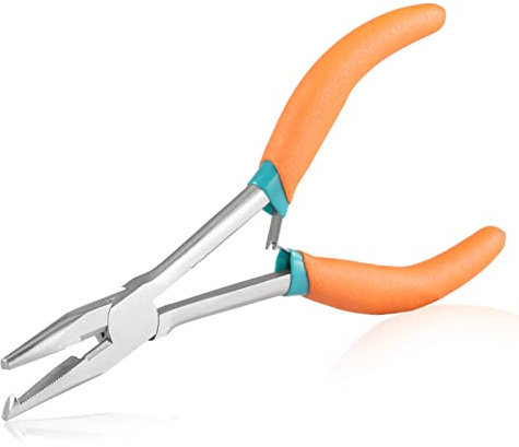 SPEEDWOX Long Reach Long Nose Pliers with Wire Cutters Serrated Jaw Split Ring Pliers Fish Hook Remover Pliers Long Nose Cutting Pliers Jump Ring Opener Tool Keychain Pliers for Jewelry Making