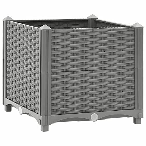 ZEYUAN Arriate, Mesa De Cultivo, Jardineras Exterior, Huerto Urbano Terraza, Jardinera Balcon, Maceteros Exterior, Polipropileno 40x40x38 cm