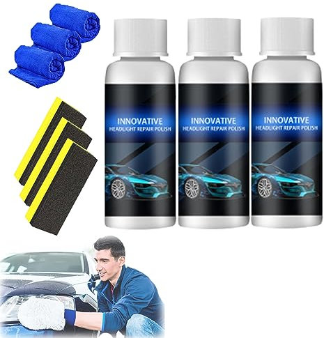 HOPASRISEE Powerful Advance Headlight Repair Agent, Innovative Headlight Repair Polish, Car Headlight Repair Fluid, Lenspro Headlight Repair Polish, Meguiars Headlight Coating (3PC, 50ml)