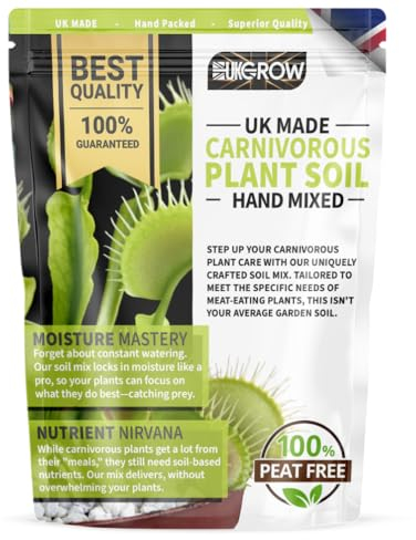 Hand-Mixed Premium Carnivorous Plant Soil Mix - Ideal for Insect-Eating Plants - Available in 1L, 2L, 3L, 5L, 10L, 20L Bags (1 Litre)