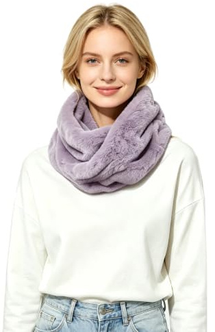 Lina & Lily Winter Loop Schal Snood Damen aus Kunstpelz