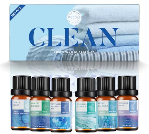 Frisch Ätherische Öle Set – 6x10ml Duftöl für Diffuser & Luftbefeuchter | Ätherische Öle für, frische Leinendüfte, Essential Oils, 6 Stück