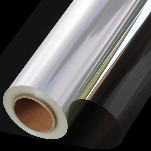 SYOGUA 30 m klar cellofanrulle 86 cm x 250 cm extra brett klart omslagspapper, transparent tjockare klart cellofanpapper presentkorgar wrap cellofanrulle för godis, gåvor, semester, jul