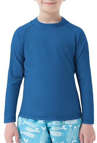 MEETWEE Boy's Swimsuit Rash Vest Swimming Shirts for Boys Long/Short Sleeve UPF 50+ Sun Protection Rash Guard 5-15 Years