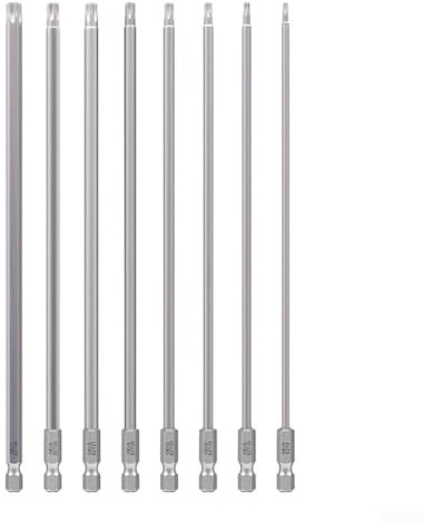SPORTARC Torx-Schraubendreher-Bit-Set, 200 mm Länge, 1/4 Zoll Sechskantschaft, magnetisches Torx-Schraubendreher-Bit-Set, T8, für T10, T15, T20, T25, T27, T30, T40, 8-teilig