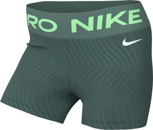 Nike Pantalones Cortos para Mujer Pro Dri-Fit Mr 3in AOP Short (Aprox. 7,5 cm), Color Blanco y bicostero, FN3344-361, L