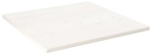 CIADAZ Tischplatte Weiß 90x90x2,5 cm Massivholz Kiefer Quadratisch, Arbeitsplatte, Holzplatte, Schreibtischplatte, Waschtischplatte, Küchenarbeitsplatte